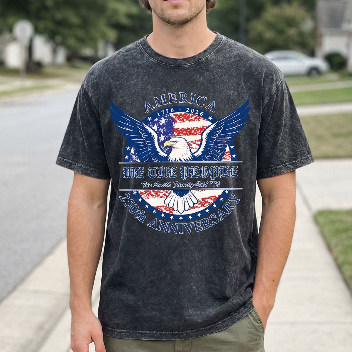 USA 250th Anniversary Bald Eagle Vintage Tee