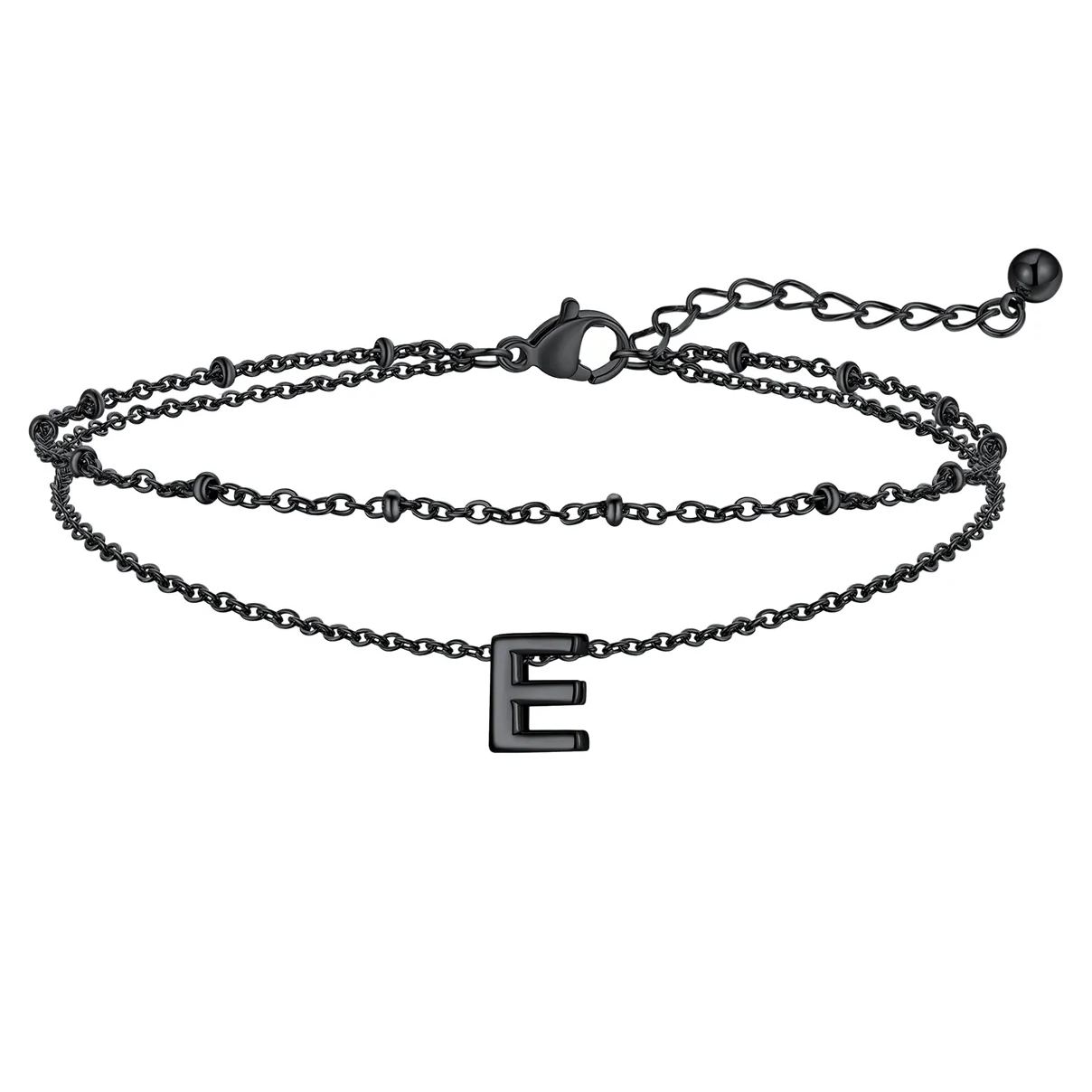 Initial Layered Anklet for Women