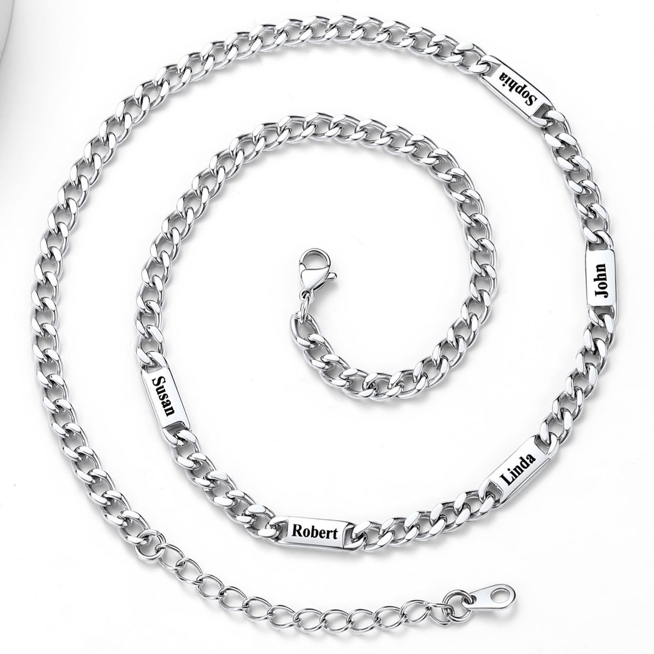 Custom 1-6 Name Cuban Link Chain Necklace for Men