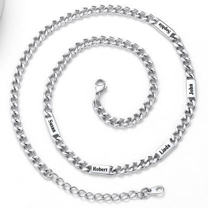 Custom 1-6 Name Cuban Link Chain Necklace for Men