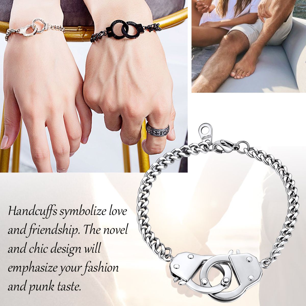 Custom Couple Handcuff Bracelet