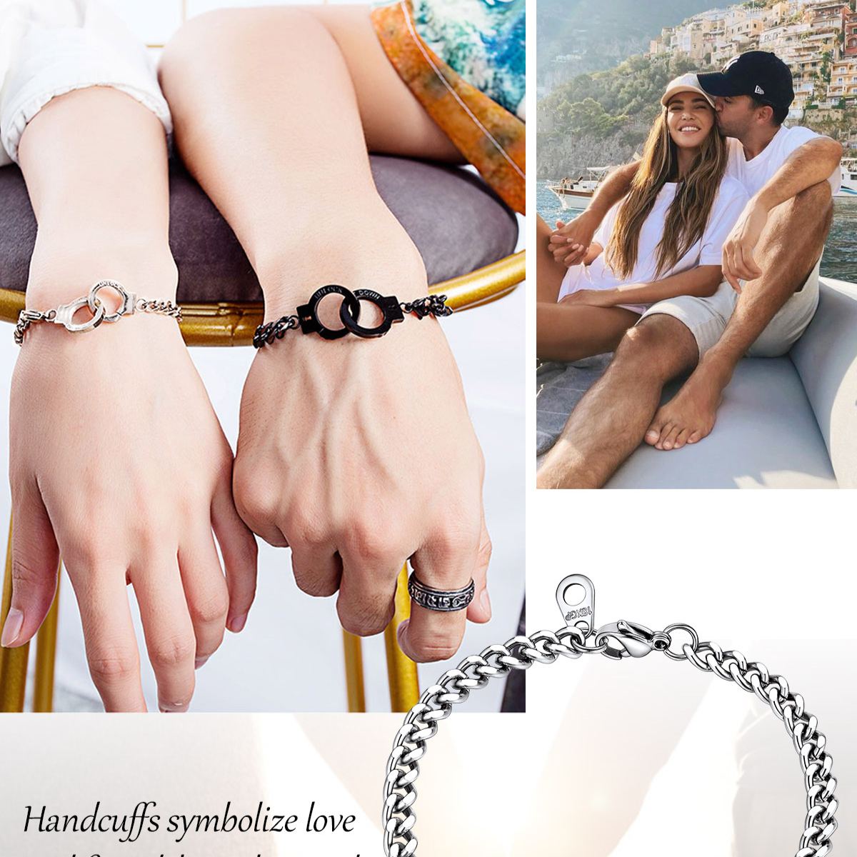 Custom Handcuff Couple Bracelet Set