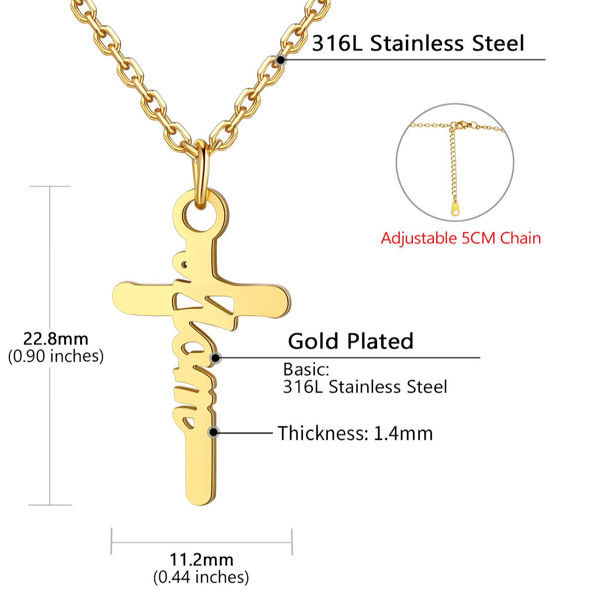 Dainty Cross Necklace for Mom