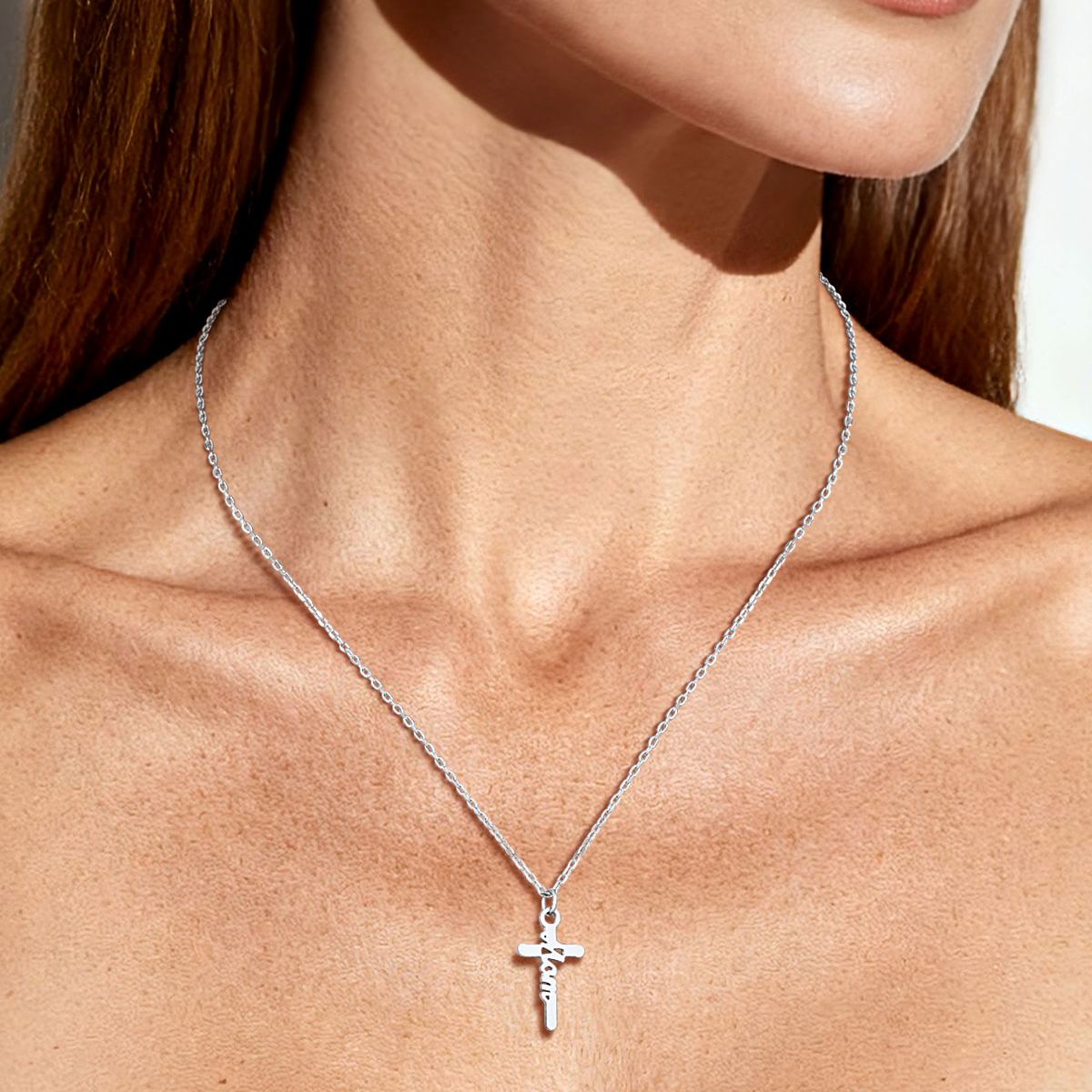 Dainty Cross Necklace for Mom