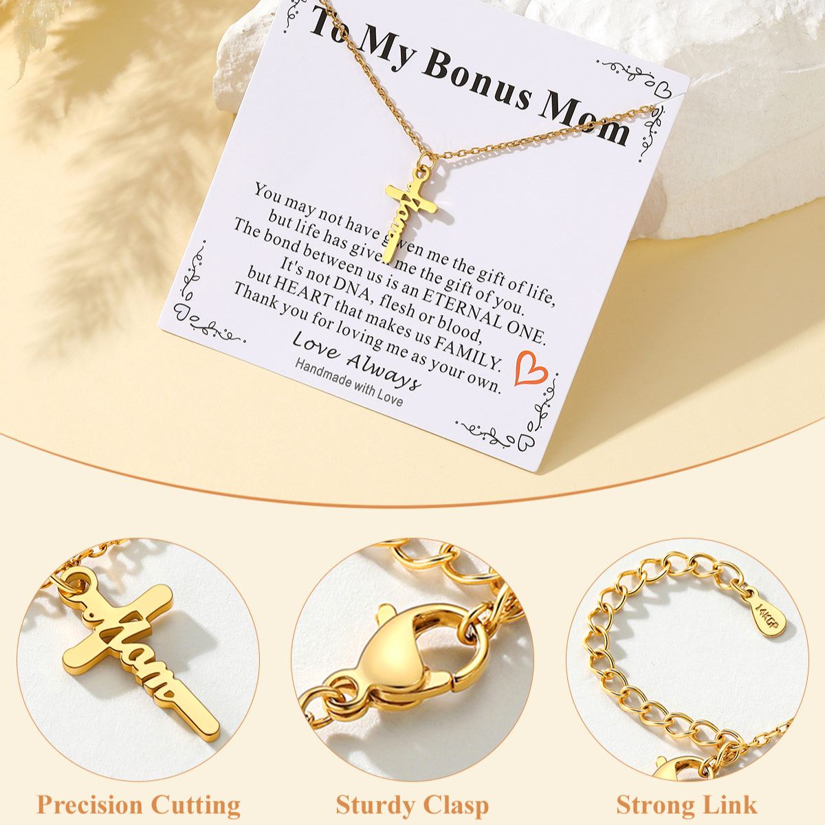 Dainty Cross Necklace for Mom