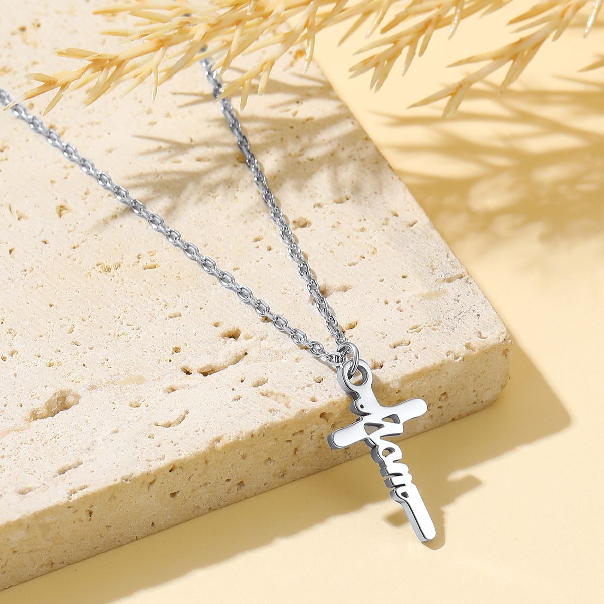 Dainty Cross Necklace for Mom