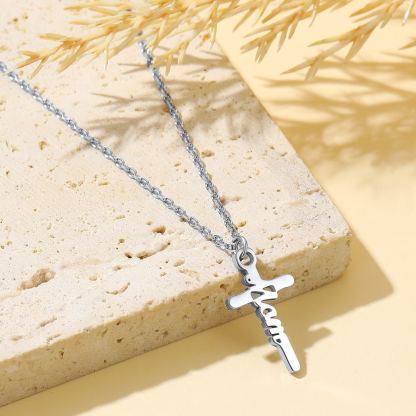 Dainty Cross Necklace for Mom