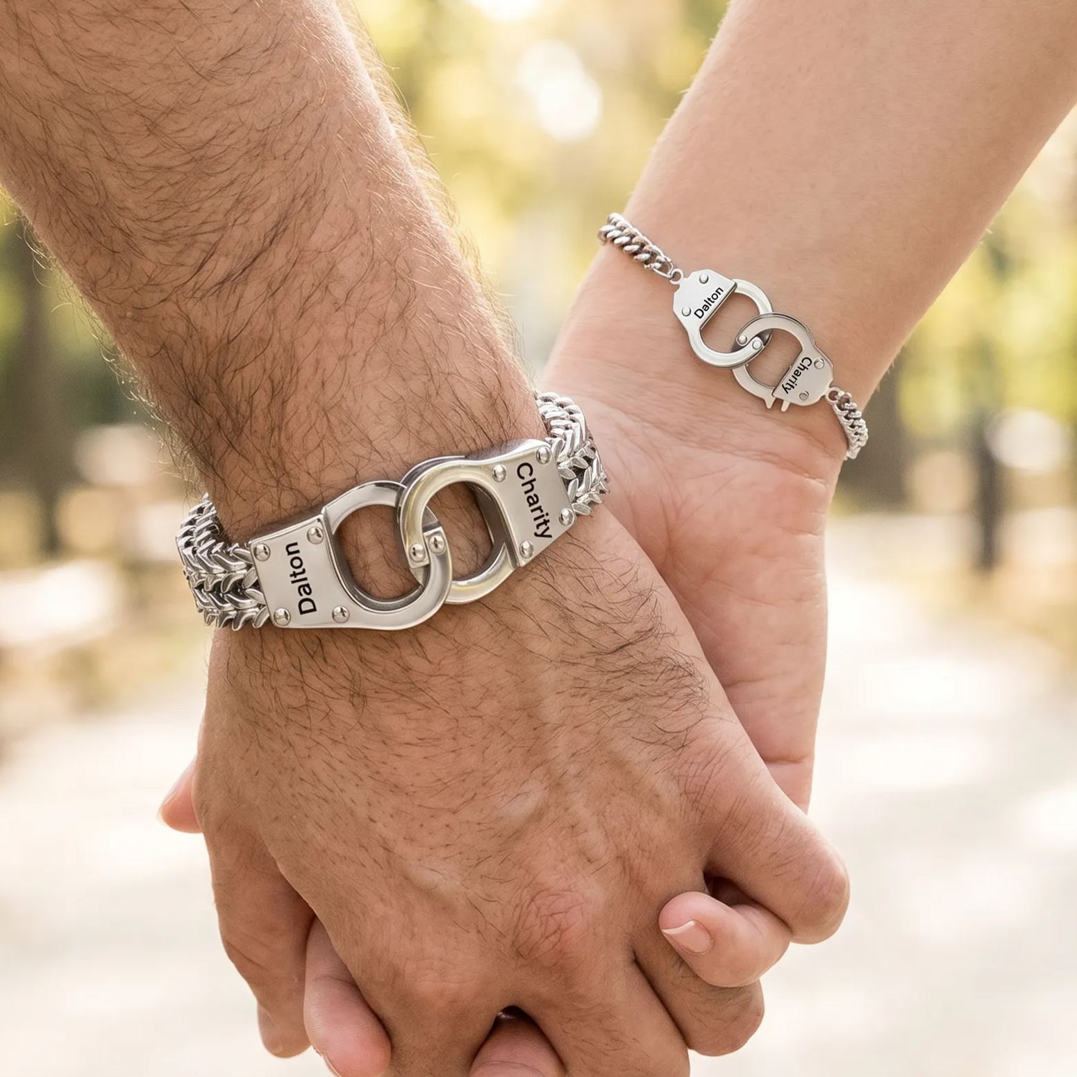 Custom Couple Handcuff Bracelet