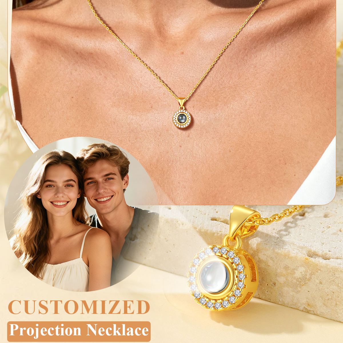 Personalized Photo Projection Necklace for Women