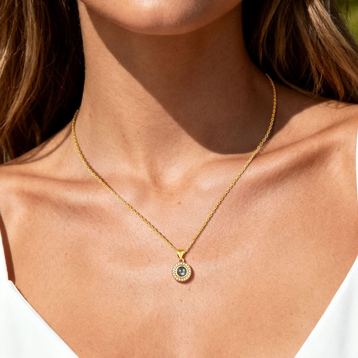 Custom Photo Projection Necklace for Women
