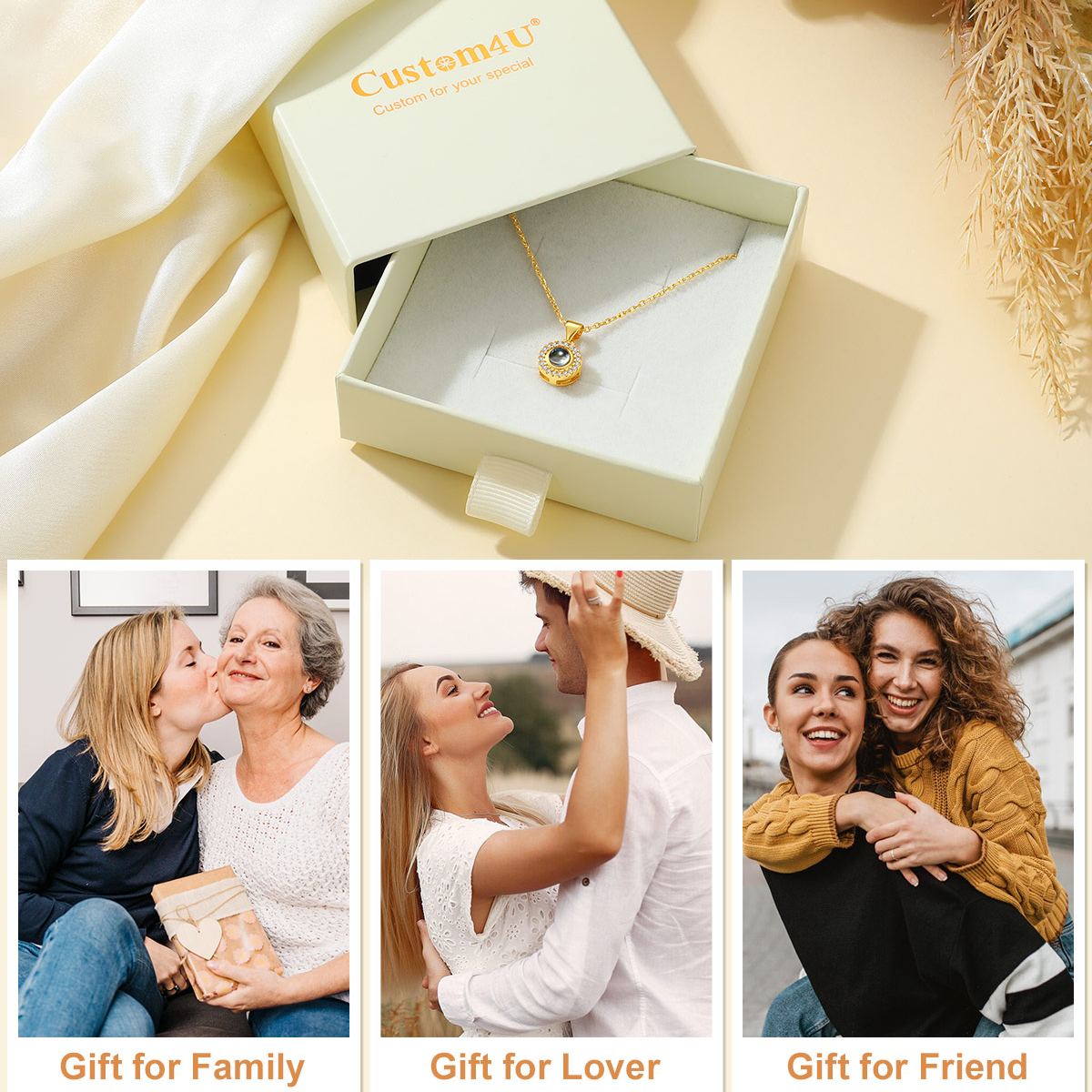 Personalized Photo Projection Necklace for Lover