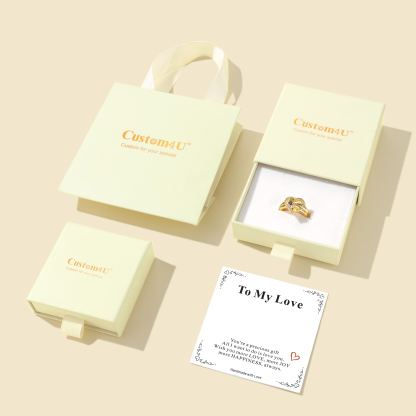 Personalized 1-5 Birthstones Ring for Women