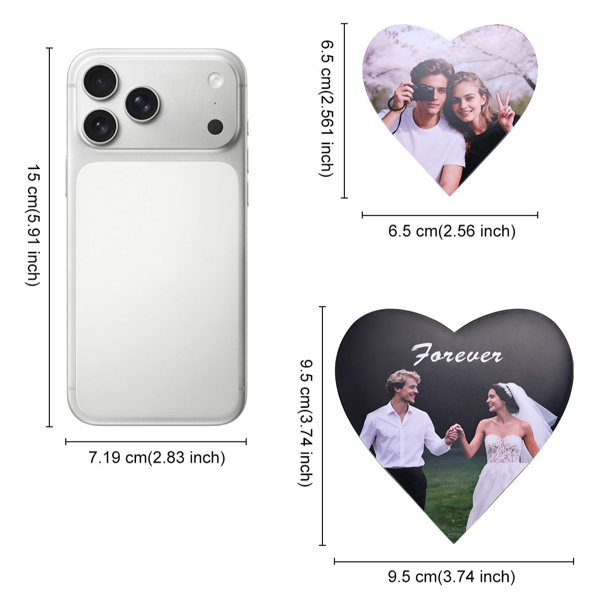 Custom Photo Heart Fridge Magnet for bff
