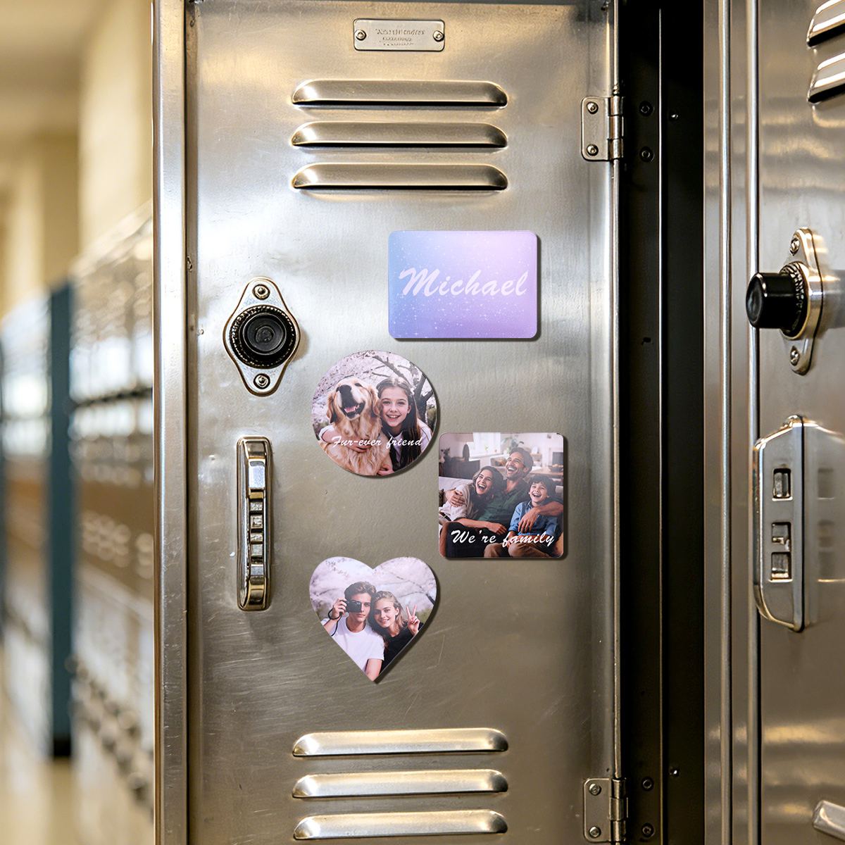 Custom Photo Round Fridge Magnet for kids