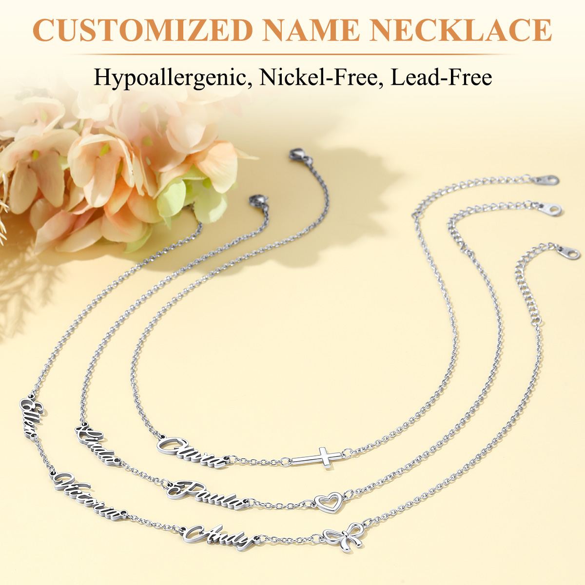Custom 1-3 Name Necklace for Women gift for her