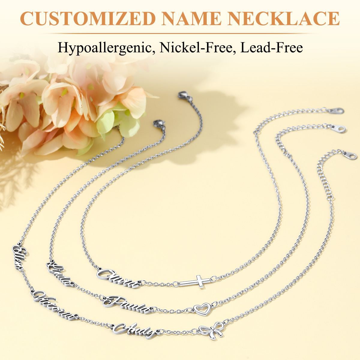 Custom 1-3 Name Necklace for Women gift for her