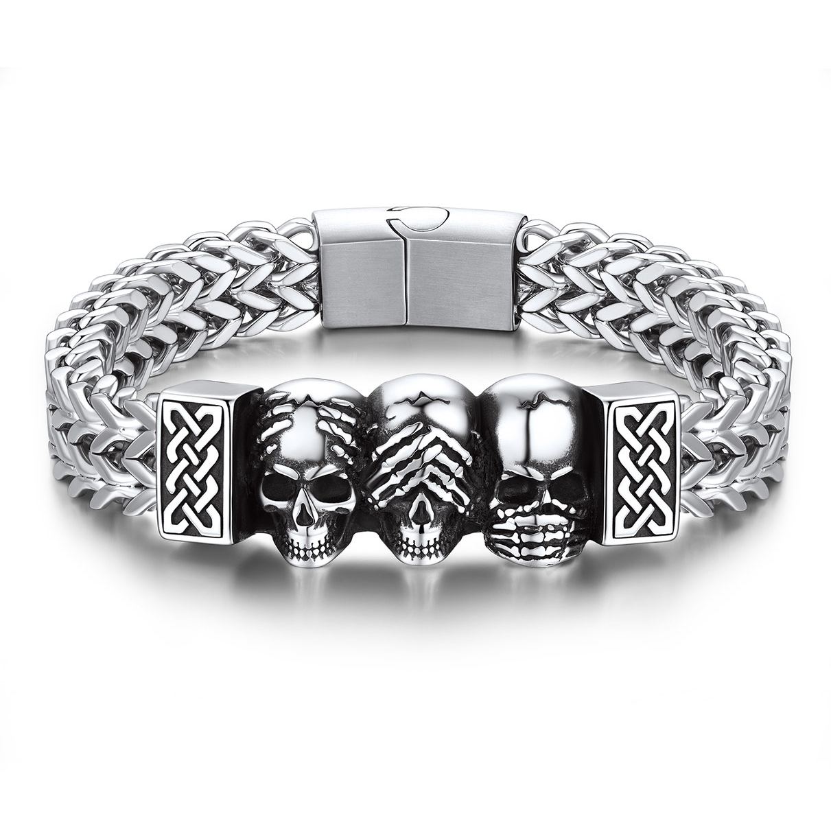 Gothic Skull Celtic Knot Bracelet for Men Halloween Gift