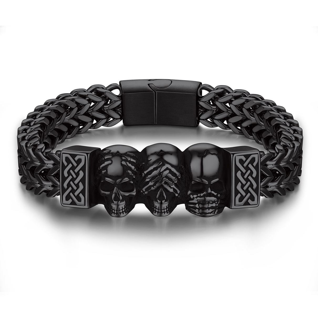 Gothic Skull Celtic Knot Bracelet for Men Halloween Gift