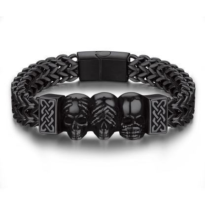 Gothic Skull Celtic Knot Bracelet for Men Halloween Gift