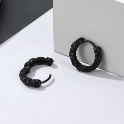 Gothic Skull Huggie Hoop Earrings for Men Women