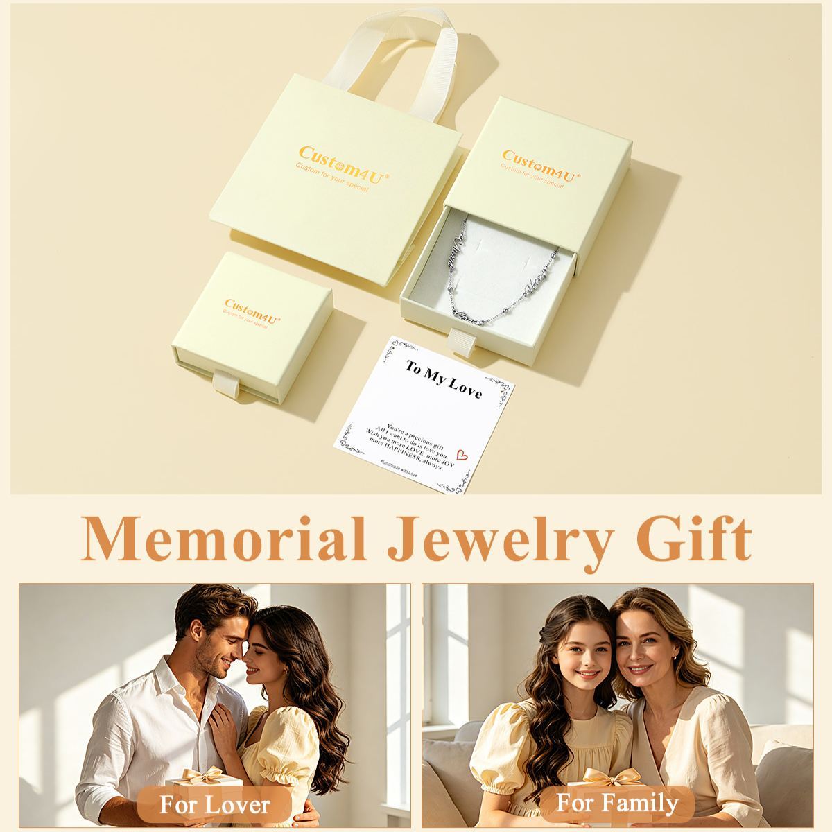 Custom 1-5 Nameplate Necklace for Women  Anniversary Gift