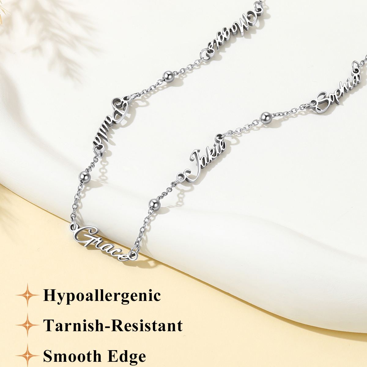 Custom 1-5 Nameplate Necklace for Women Engagement Gift