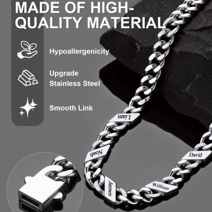 Custom Names Cuban Chain Necklace 7/9/12MM Birthday Gift 