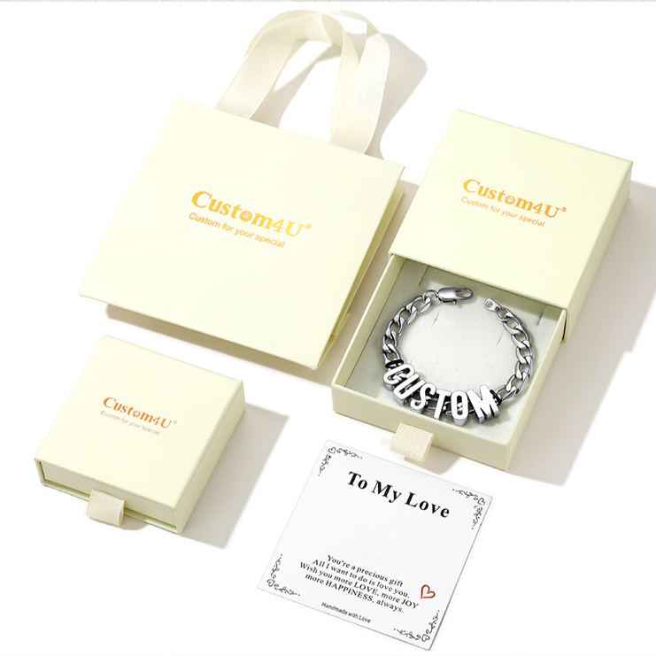 Personalized Stylish Cuban Link Chain Name Bracelet gift