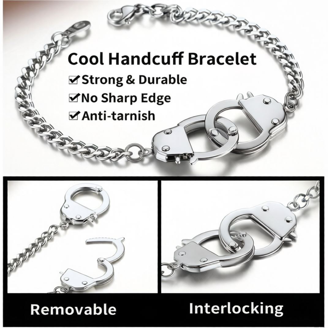Custom Couple Handcuff Bracelet