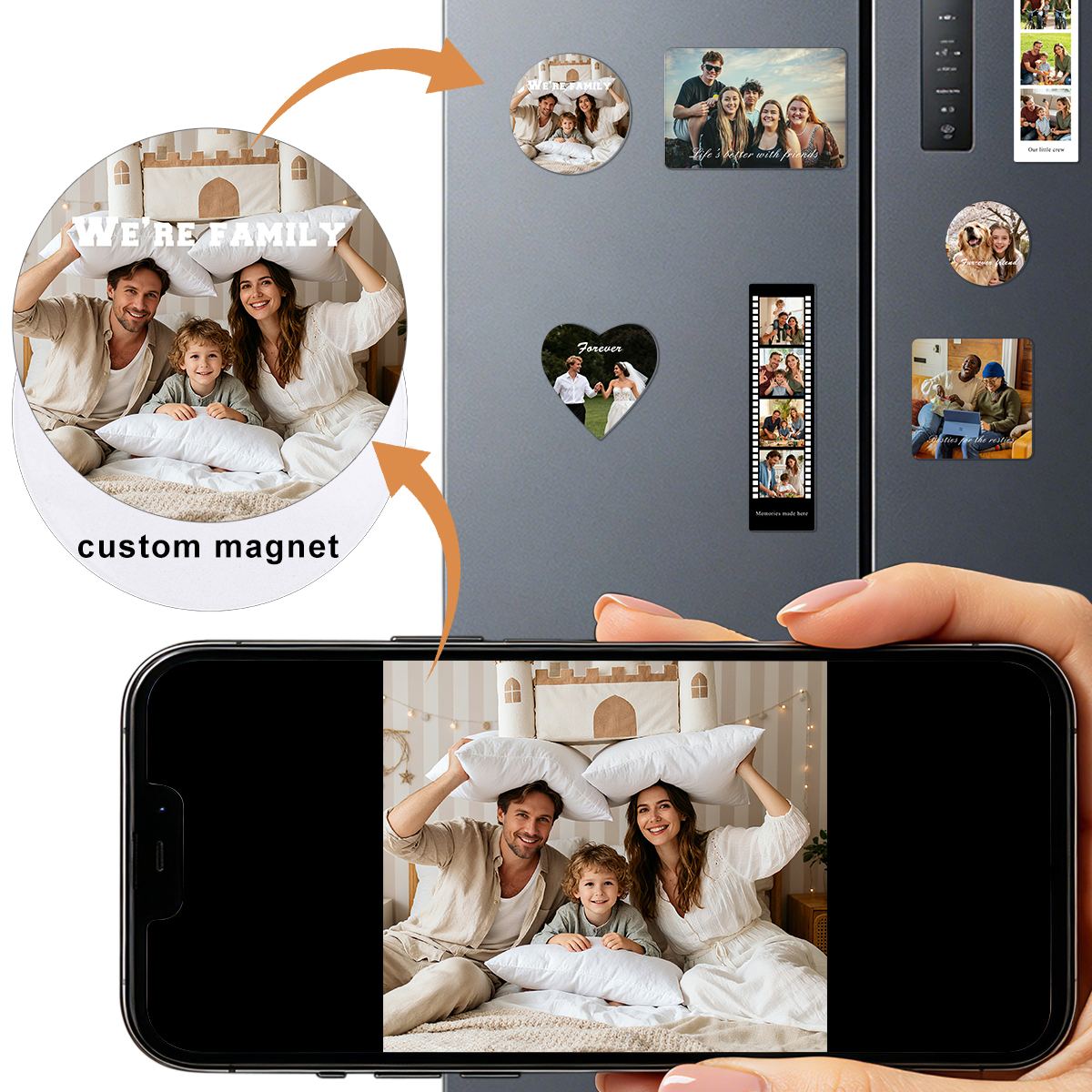 Custom Photo Round Fridge Magnet