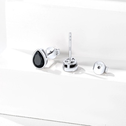 Flash Sale Sterling Silver Pear Cut CZ Stud Earrings