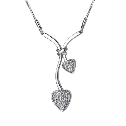 Flash Sale Cubic Zirconia Double Heart Necklace