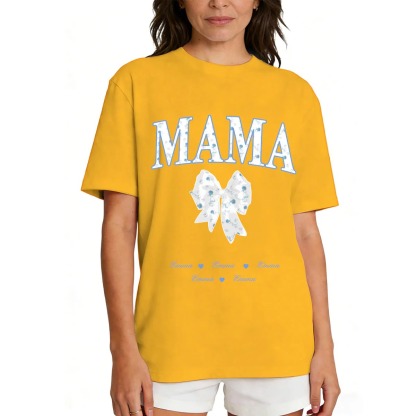 Personalized Bow T-Shirt for Mom Yellow