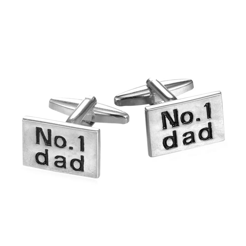 Flash Sale Daddy Engraved Square Cufflinks No. 1 Dad Cufflinks