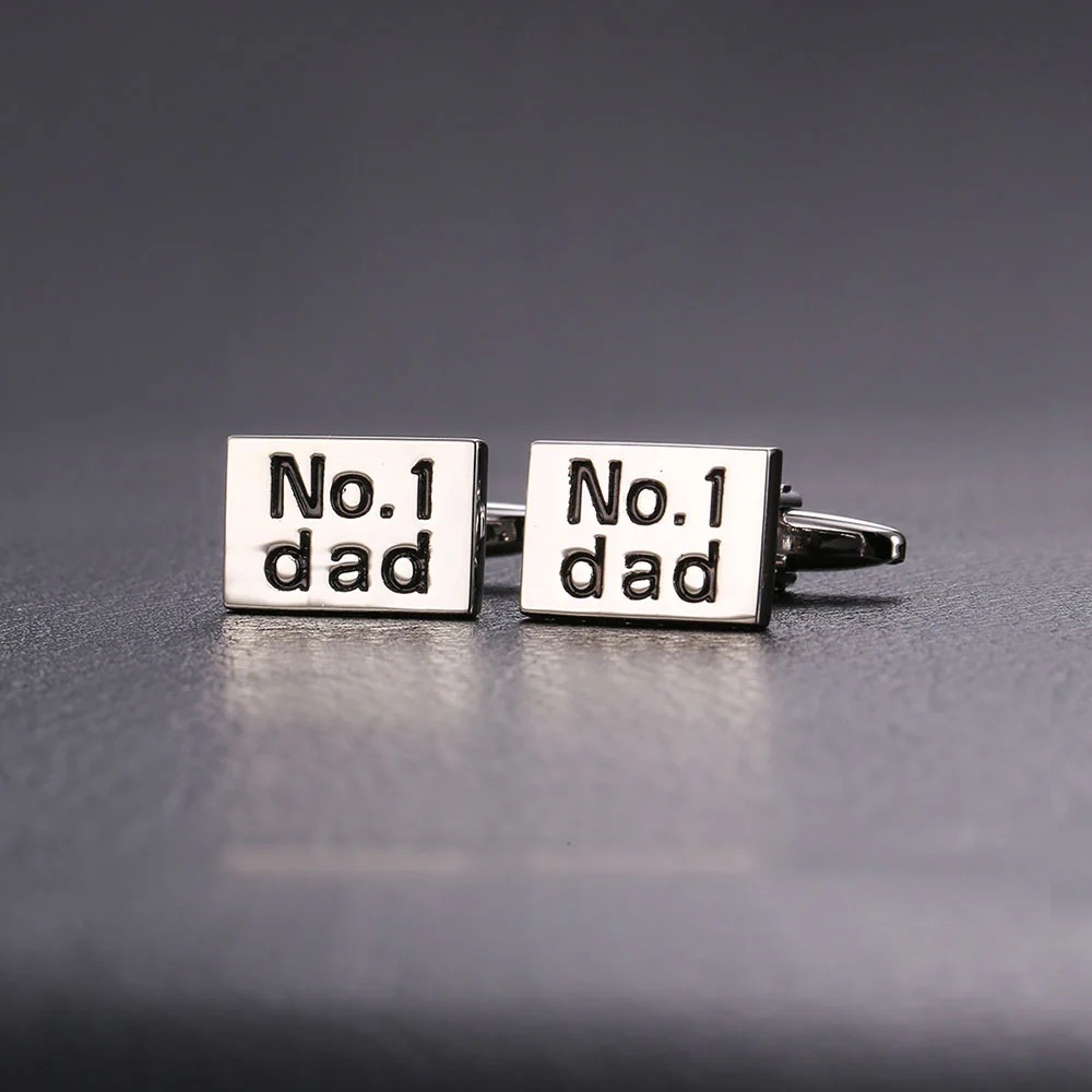 Flash Sale Daddy Engraved Square Cufflinks No. 1 Dad Cufflinks