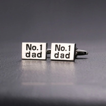 Flash Sale Daddy Engraved Square Cufflinks No. 1 Dad Cufflinks