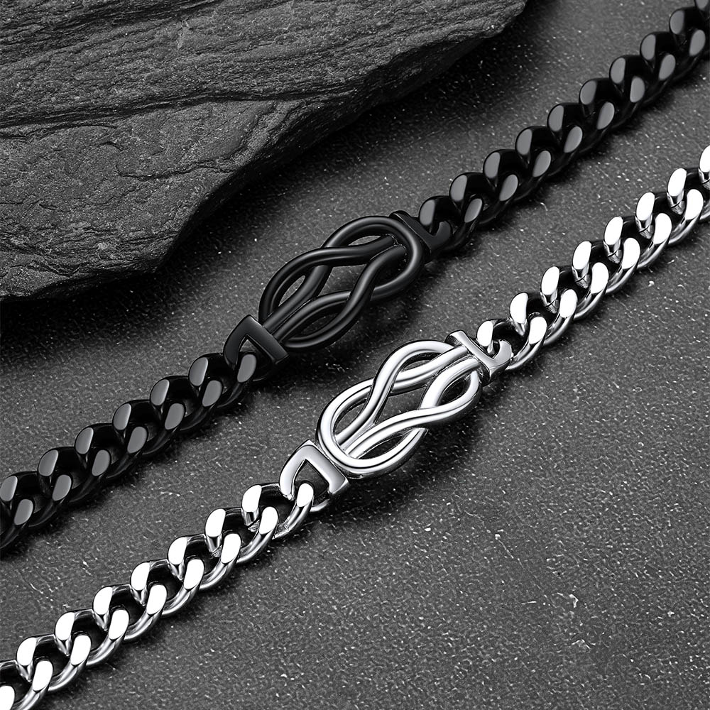Infinity Knot Cuban Link Bracelets For Men 
