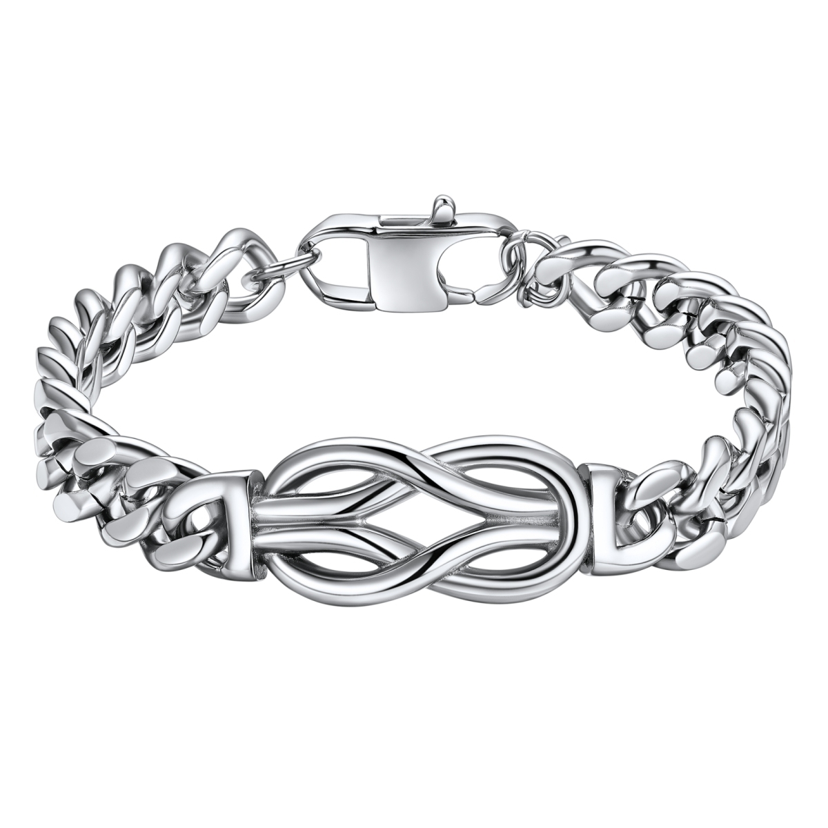 Infinity Cuban Link Bracelets For Men | Father's Day Gift silver
