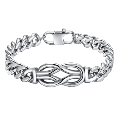 Infinity Cuban Link Bracelets For Men | Father's Day Gift silver
