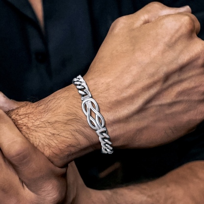 Infinity Love Knot Cuban Link Bracelets For Men 