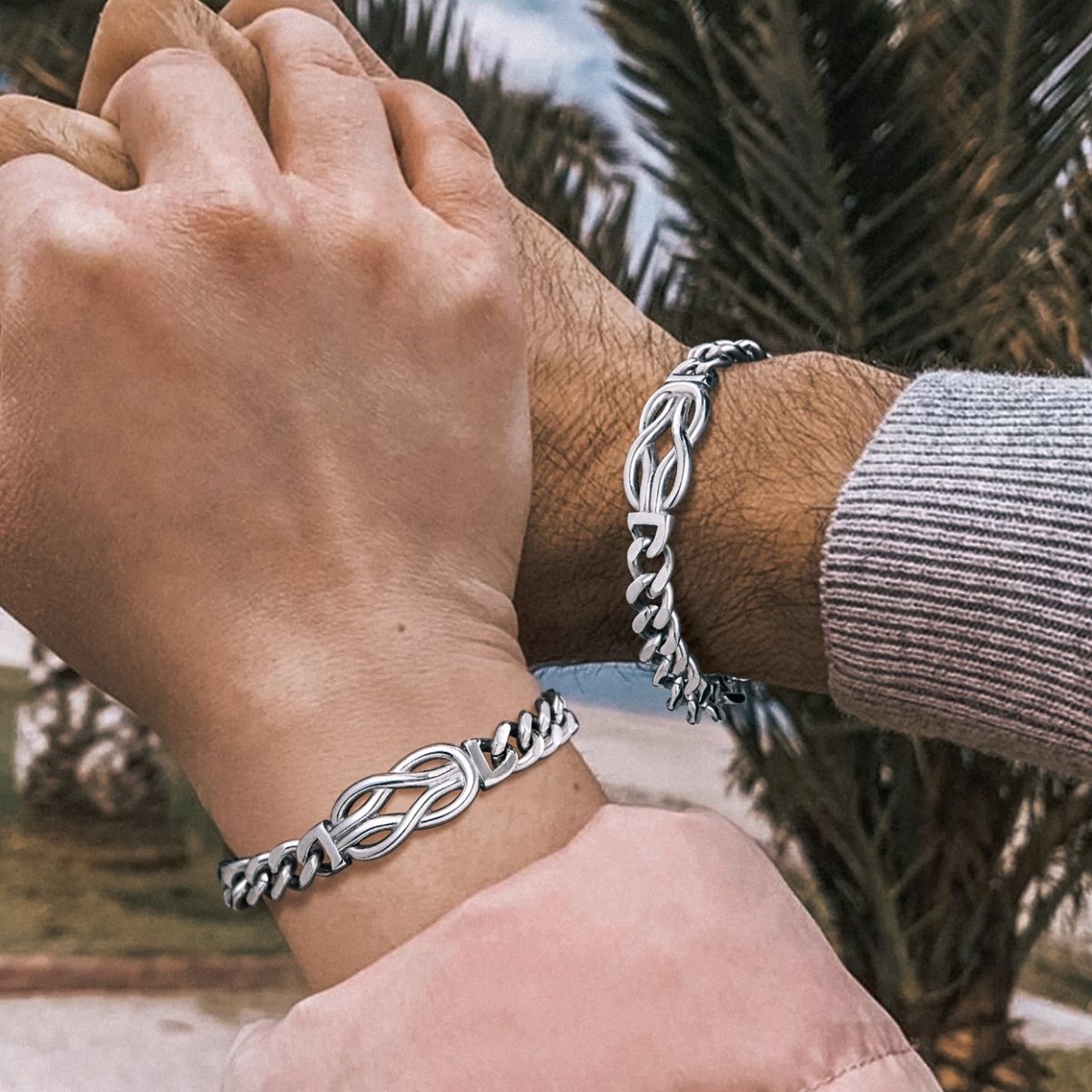 Infinity Love Knot Cuban Link Bracelets 