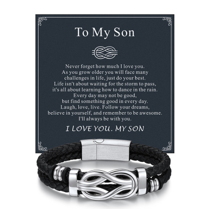  Infinity Love Knot Leather Bracelets For Men |  Gift to son