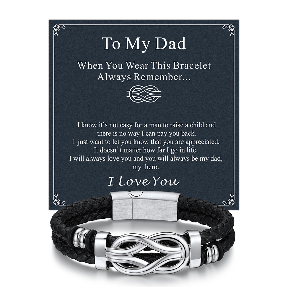  Infinity Love Knot Leather Bracelets For Men | Father's Day Gift to dad