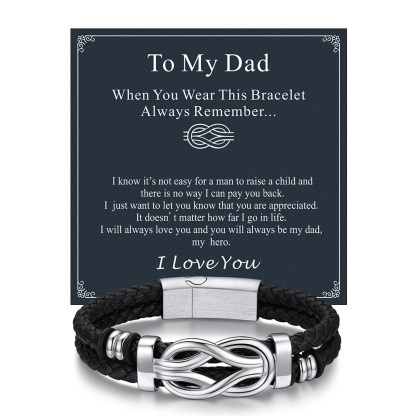  Infinity Love Knot Leather Bracelets For Men | Father's Day Gift to dad