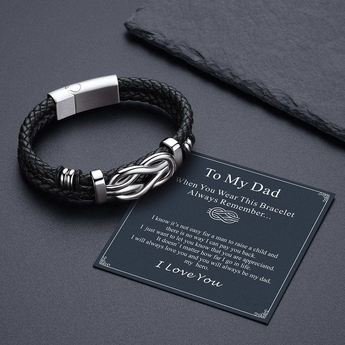  Infinity Love Knot Leather Braceletswith for Father's Day Gift