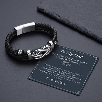  Infinity Love Knot Leather Braceletswith for Father's Day Gift