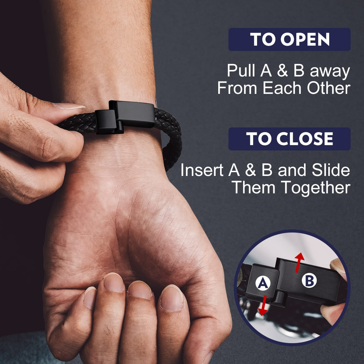  Infinity Love Knot Leather Bracelets For Men  detail