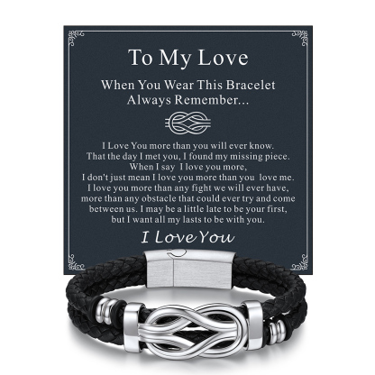  Infinity Love Knot Leather Bracelets For Men | Gift to love