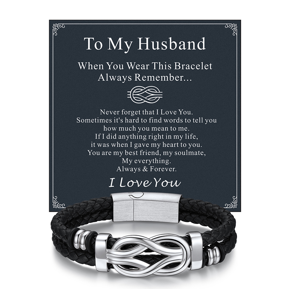  Infinity Love Knot Leather Bracelets For Men | Gift to husband