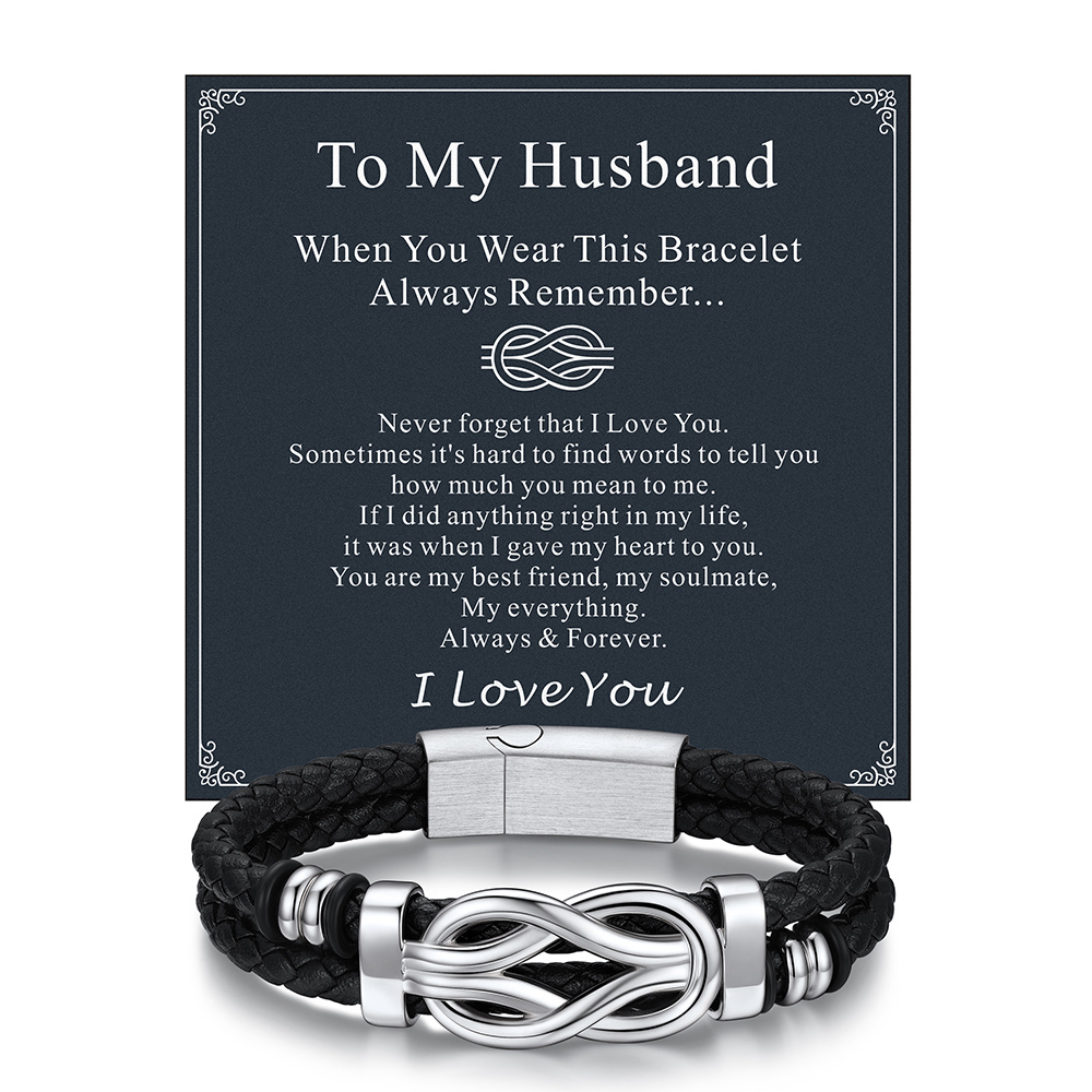  Infinity Love Knot Leather Bracelets For Men | Gift to husband